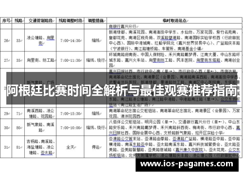 阿根廷比赛时间全解析与最佳观赛推荐指南 阿根廷比赛时间全解析与最佳观赛推荐指南